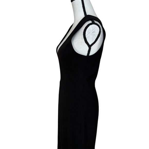 Dress the Population Sandra Side Slit Plunge V-neck Sleeveless Black Maxi Dress - Picture 5 of 11